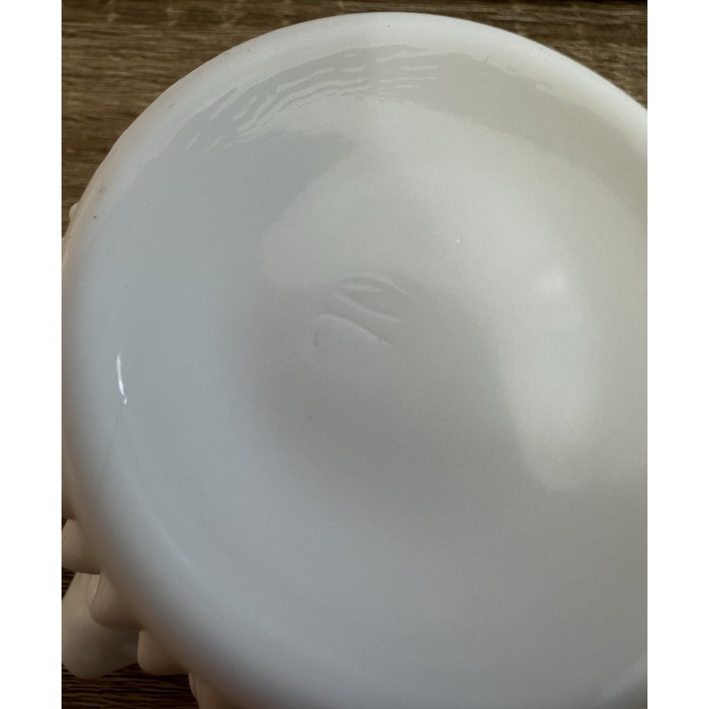 FENTON Milk Glass Vintage Ruffled Bowl‎ Hobnail Pattern 3"x4.5"x2" Candle Holder - Picture 6 of 6